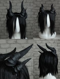 These horns are made from papier-mache with an acrylic finish. They are very light and comfortable to use. The horns have a natural texture. It will perfectly complement your image for Halloween, cosplay or a photo shoot. You won't even feel them on your head! You can paint it in any color - if there is no desired color, choose a Custom one and write to me. Attention. 100% handmade so may vary slightly in head fit or shade. Don`t wet, but can be cleaned with a damp cloth. Hair With Horns, Horns Cosplay, Horns Art, Tiefling Horn Jewelry, Horns Aesthetic, Horns Reference, Demon Cosplay, Devil Horns, Demon Outfit