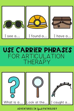 Do your students need visual support to help them use their target sound in phrases in speech therapy? Use carrier phrase cards so that they can learn to go beyond the word level #speechtherapy Therapy Goals, Language Development Activities, Slp Materials, Short Sentences, Speech Articulation, Slp Activities, Speech Delay, Slp Ideas