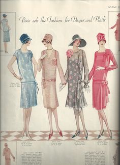 Page 22. "Paris sets the Fashion for Drapes and Plaits" 1920 Paris Fashion, 1920s Fashion Patterns, 1926 Fashion, 20’s Fashion, 1920s Costume, 1920s Fashion Women, 1920s Women