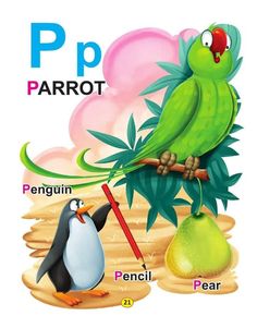 an image of a parrot and penguin in english