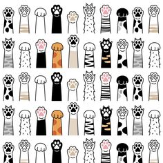 an image of cats and dogs with their paws on the clothes pegs seamlessly