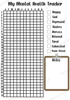 a printable mental health tracker