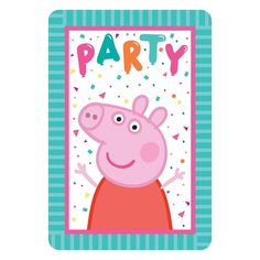 Buy Kids Birthday Peppa Pig Confetti Invitations, 8 Counts sold at Party Expert Peppa Pig Party Supplies, Peppa Pig Invitations, Confetti Invitation, Date Stickers, Peppa Pig Party, Pig Party, Postcard Invitation, Kids Party Supplies, Sports Themed Party