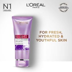 L'oreal Paris Revitalift Hydrating Gel Cleanser with Hyaluronic Acid Free Shipping About this item Ultra fine gel cleanser with Hyaluronic Acid For clean, fresh, plump & hydrated skin Apply morning and evening on face and neck, rinse off With Hyaluronic Acid, Use alongside Revitalift Hyaluronic Acid Serum & Cream Contents: 1x L'Oréal Paris Revitalift Hyaluronic Acid Hydrating Gel Cleanser Product description Enriched with powerful Hyaluronic Acid, L'Oréal Paris Hyaluronic Acid Facewash gently cleanses & hydrates for plump skin. With ultra-fine foam that can penetrate pores, this gentle cleanser thoroughly clears impurities and make-up. This gentle gel technology cleanses without drying out skin. Skin looks fresh and hydrated and over time; skin feels smooth, plumped and youthful. Dermatolo Plump Skin, Serum Cream, Skin Care Cleanser, Hydrated Skin, Hyaluronic Acid Serum, Gel Cleanser, Gentle Cleanser, Youthful Skin, Cleanser And Toner