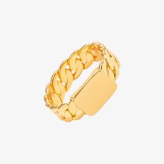 Link Design, Gold Filled Ring, Chain Link, Gold Filled, 18k Gold, Size 6, Sterling Silver, Chain, Ring