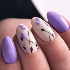 Summer 2024 Purple Nail Designs: From Light Pastels to Dark Monochromatic Art Lilac Nails Design, Lilac Nails, Lavender Nails, Floral Nail Designs, Cute Spring Nails, Floral Nail Art, Lavender Flower