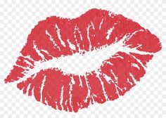 a red lipstick kiss on a transparent background