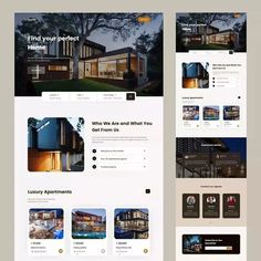 Real estate landing page Web Design Creative, Hotel Website Design, Design Sites, Mises En Page Design Graphique