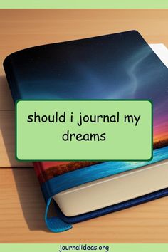 a book with the words should i journal my dreams?