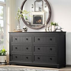 This bedroom dressers with drawers is an ideal storage cabinet for the home. Our 58 inch extra large size is longer than most dressing tables (most dressing tables on the market are only 50-52 inches in length). The horizontal long cabinet design can be placed in any corner of the house, serving as a TV stand in the living room, a clothes storage cabinet in the bedroom, or a cosmetic storage cabinet. This minimalist 6 drawer dresser is multi-functional, designed to complement a variety of home … Long Cabinet, Modern Medieval, Dresser Chest, Metal Drawer, Wood Dresser, Wood Panels, 6 Drawer Dresser, Bedroom Dressers, Clothes Storage