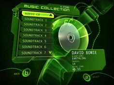 an abstract green music collection with sound track