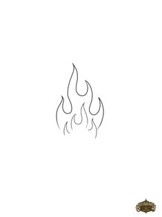 a black and white drawing of a flame on a white background with the words,'fire