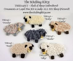 the sewing kit consists of sheep, lambs or lambs to make all six sheep pictures