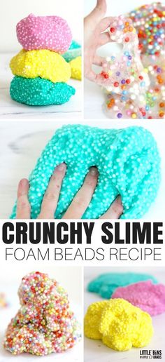 the process to make crunchy slime foam beads recipe