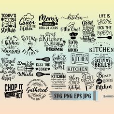 the kitchen svg files are available for use in your design projects or scrapbook