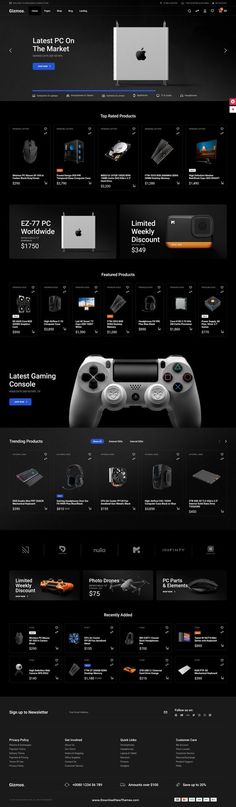 the website is designed to look like it has many different things on it, including video game controllers