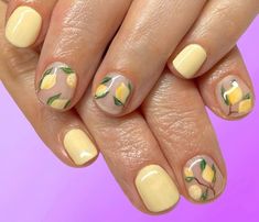 3d Flower Nail Art, Spring Nail Inspiration, Bright Summer Nails Designs, Fruit Nail Designs, Summer Nails Ideas, Lemon Nails, Rainbow Nails Design, Fun Summer Nails, Watermelon Nails