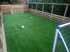 an artificial grass soccer field is shown with the words, want to be able to use your garden 365 days a year?