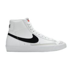 Nike Blazers Cheap, Preppy Shoes White Background, Nike Shoes Black And White High Tops, Blazers Black Nike, Black Blazers Shoes, Black And White Nike High Tops, Nikes High Top, Goat Shoes Nike