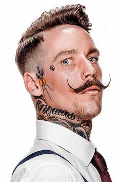 Guys Portrait, Trendy Mens Hairstyles, Handlebar Mustache, Estilo Hipster, Mustache Men