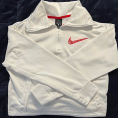 Nike Half Zip, Cropped Pullover Never Worn In Pristine Condition Nike Half Zip, Cropped Half Zip, Kids Nike, Nike Shirts, Nike Dri Fit, White Nikes, Half Zip, Dri Fit, Kids Shirts