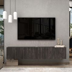 a large flat screen tv mounted to the side of a wall