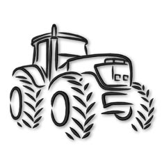 a tractor with the number 10 on it's front tire is shown in black and white