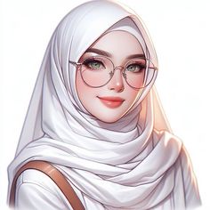 a woman wearing glasses and a hijab