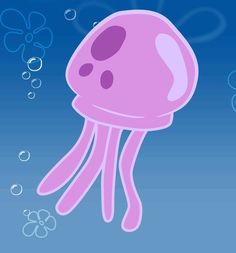 a pink jellyfish with bubbles floating in the water