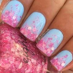 Nails Nail Art Designs Summer, Easter Nails, Pink Nail, Neon Nails, Nail Art Summer, Fancy Nails, Manicure E Pedicure, Gorgeous Nails, Blue Nails