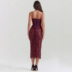 Unleash Your Inner Elegance Step into a world of sophistication and style with our Spaghetti Strap Lace Bodycon Dress, a perfect blend of allure and comfort for the modern woman. Designed for those special nights out, this dress ensures you stand out with its elegant lace detailing and figure-hugging silhouette. Key Features and Benefits The dress boasts a combination of polyester and spandex, providing both durability and stretch for a flattering fit. The synthetic fiber material composition pr Evening Party Outfit, Hugging Silhouette, Lace Print, Lace Bodycon, Lace Bodycon Dress, Long Sleeve Midi, Long Sleeve Midi Dress, Types Of Skirts, Glamorous Evening Gowns