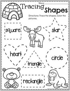 the worksheet for teaching shapes with pictures and words to help students learn how to read