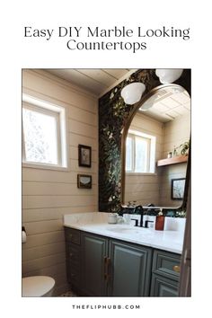 the bathroom is clean and ready to be used as a counter top for makeup products