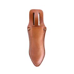 a brown leather sheath with two holes in it