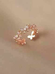 Butterfly Detail Cuff Ring | SHEIN USA Simpul Dasi, خواتم خطوبة, Stile Harry Potter, Girly Accessories, Jewelry Fashion Trends