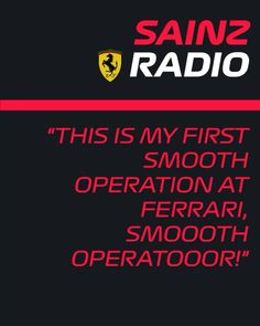 an advertisement with the words, this is my first smooth operation at ferrari