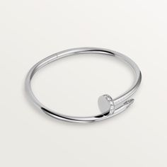 CRB6048717 - Juste un Clou bracelet - White gold, diamonds - Cartier Silver Cartier Bracelet, Cartier Nail Bracelet, Juste Un Clou Bracelet, Bracelet Cartier, Nail Bracelet, Cartier Bracelet, Cartier Jewelry, Luxury Diamonds, Rose Gold Bracelet