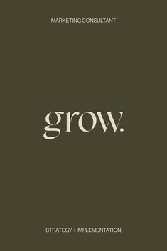 an advertisement for the marketing consulting company grow, which has been designed to be used as a