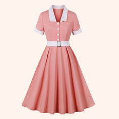 Hemline / Train:Midi; Season:Spring,Summer; Sleeve Length:Short Sleeve; Look After Me:Machine wash,Wet and Dry,Washable; Gender:Women's; What's in the box:Dress,Homecoming Dresses; Types:Dress,Swing Dress,A-Line Dress; Style:Retro Vintage,1950s; Occasion:Date; Material:Cotton; Age Group:Adults'; Pattern:Color Block; Listing Date:01/29/2024 1950s A-line Vintage Summer Dress, 1950s Style Summer Dress With Short Sleeves, 1950s Style Short Sleeve Summer Dress, 1950s Style Vintage Summer Dress, Vintage Retro Collared Dress, 1950s Vintage Dress For Summer, 1950s Style Vintage Dress For Summer, Retro Knee-length Vintage Dress For Vintage Fashion, Knee-length Summer Vintage Dress