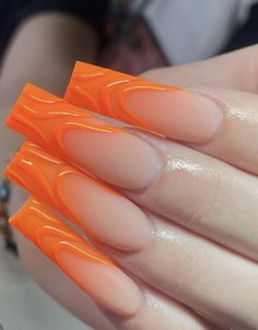 Square Acrylic Nails Classy, Acrylic Nails Short Square, Nail Art Step By Step, Acrylic Nails Short, Orange Acrylic Nails, Art Step By Step, Nails Short Square, Nails Classy, Classy Acrylic Nails