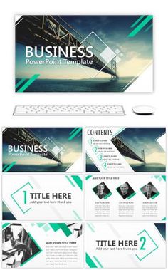 an image of a powerpoint presentation with green and white shapes on the front, back and