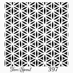 the pattern is shown in black and white, as well as an inscription that reads terri spin