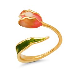 Tulip Open Ring Tulip Ring, Fantasy Earrings, Cool Piercings, Ring Flower, Snake Jewelry, Snake Earrings, Custom Charms