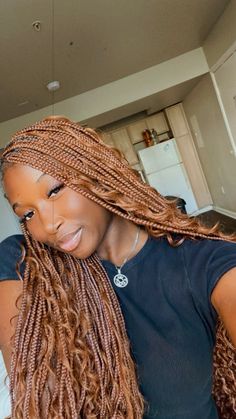 color 30 knotless braids #braids #knotless #bohoknotless #color30 Cinnamon Knotless Braids, Braids Knotless Color, Color Knotless Braids On Dark Skin Women, Color 613 Knotless Braids, Boho Knotless Braids Color 30, Fall Braid Colors, Auburn Boho Knotless Braids, Notlessbox Braids With Curls With Color, Color 30 Boho Knotless Braids