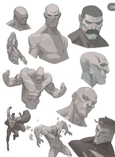 various poses and expressions for the character