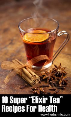 a cup of tea with cinnamon and anise on the side