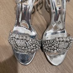 Gently Used, Good Condition Heels Perfect For An Elegant Night Out Heels Silver, Badgley Mischka Shoes, Wedding Shoes Heels, Silver Heels, Badgley Mischka, Wedding Shoes, Shoes Women Heels, Night Out, Shoes Heels