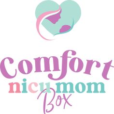 the logo for comfortt nici mom box, with an image of a woman's head