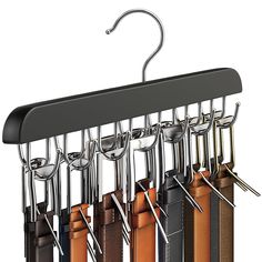 a coat rack with six different colors of umbrellas hanging from it's hooks