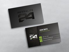 two business cards on top of each other with the number 24 in black and green